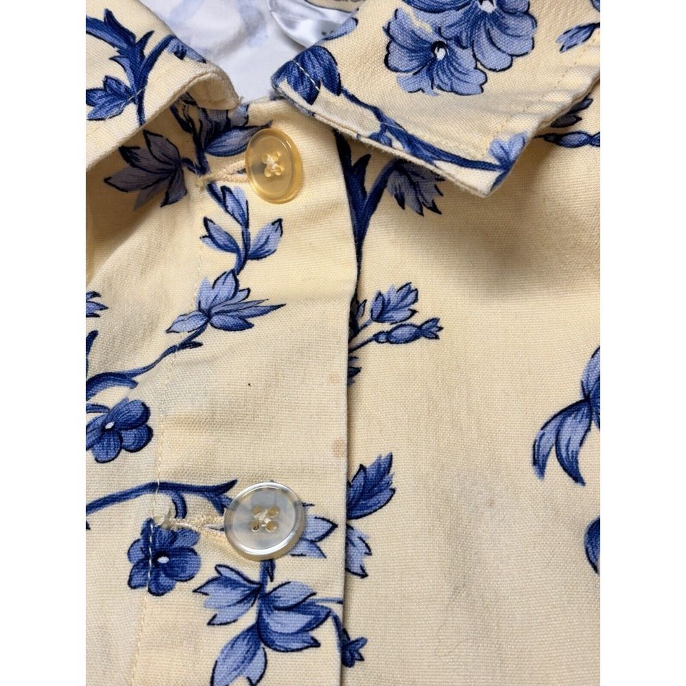 Talbots Jacket Large Stretch Button Front Yellow … - image 2